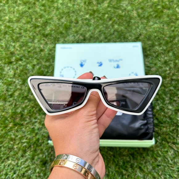 Off-White Artemisia 55MM Cat Eye White Dark Gray Tinted Sunglasses - Picture 8 of 13